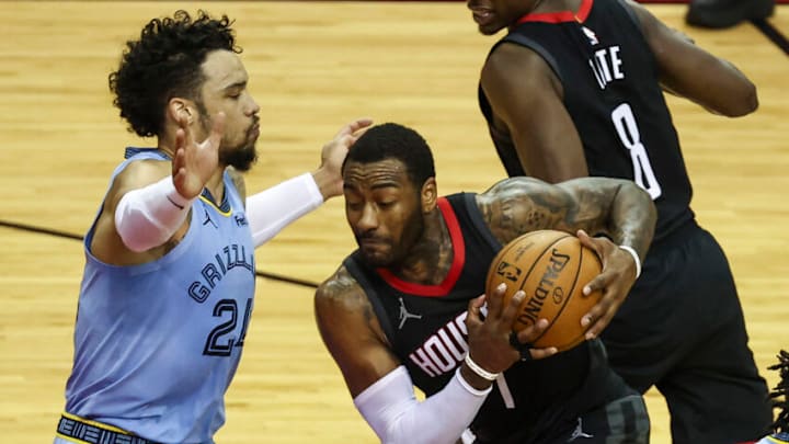 Dillon Brooks defending John Wall, Memphis Grizzlies Mandatory Credit: Troy Taormina-USA TODAY Sports