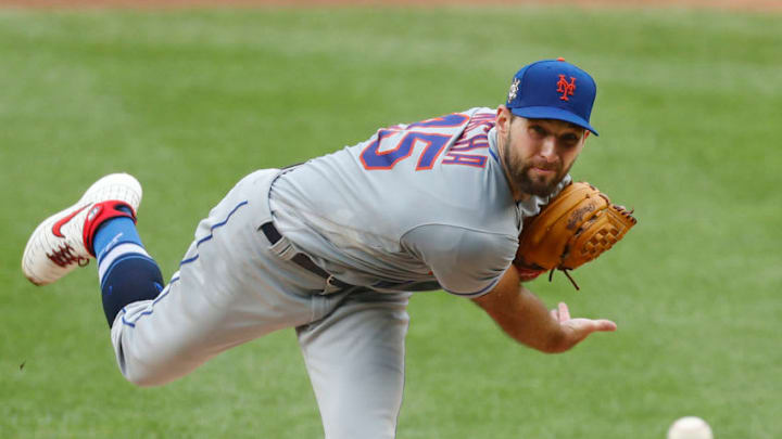 NEW YORK, NEW YORK - AUGUST 28: (NEW YORK DAILIES OUT) Michael Wacha #45 of the New York Mets in action against the New York Yankees at Yankee Stadium on August 28, 2020 in New York City. The Mets defeated the Yankees 6-4. (Photo by Jim McIsaac/Getty Images)