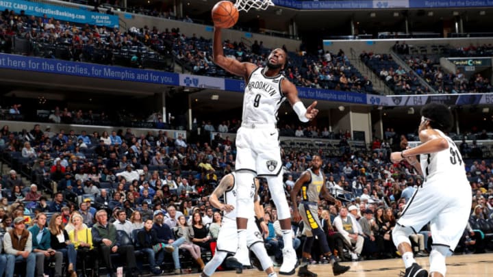 MEMPHIS, TN - JANUARY 4: DeMarre Carroll #9 of the Brooklyn Nets stb/ against the Memphis Grizzlies on January 4, 2019 at FedExForum in Memphis, Tennessee. NOTE TO USER: User expressly acknowledges and agrees that, by downloading and or using this photograph, User is consenting to the terms and conditions of the Getty Images License Agreement. Mandatory Copyright Notice: Copyright 2019 NBAE (Photo by Joe Murphy/NBAE via Getty Images)