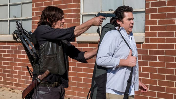 Daryl (Norman Reedus) and Eugene (Josh McDermitt) in The Walking Dead (2010) 815. Photo: Gene Page/AMC