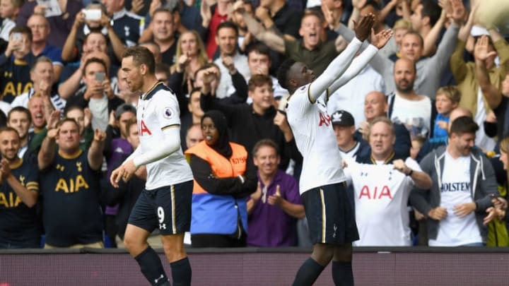 LONDON, ENGLAND - AUGUST 20: Victor Wanyama of Tottenham Hotspur celebrates scoring his sides second goal during the Premier League match between Tottenham Hotspur and Crystal Palace at White Hart Lane on August 20, 2016 in London, England. (Photo by Mike Hewitt/Getty Images)
