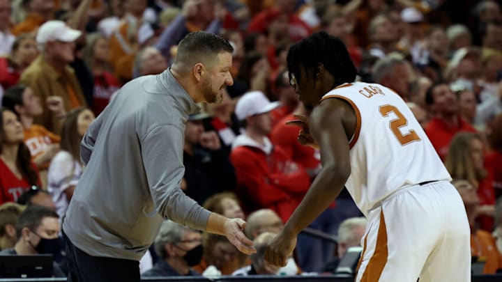 Chris Beard, Marcus Carr, Texas Basketball (Photo by Chris Covatta/Getty Images)