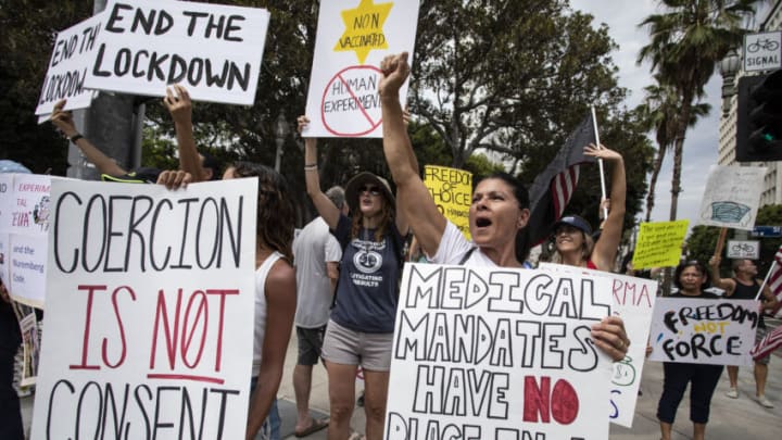 Anti-vaccination protesters California (Photo by Barbara Davidson/Getty Images )
