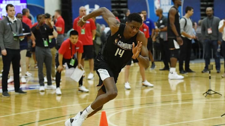 CHICAGO, IL - MAY 18: Kostas Antetokounmpo #14 participates in drills during Day Two of the NBA Draft Combine at Quest MultiSport Complex on May 18, 2018 in Chicago, Illinois. NOTE TO USER: User expressly acknowledges and agrees that, by downloading and or using this photograph, User is consenting to the terms and conditions of the Getty Images License Agreement. (Photo by Stacy Revere/Getty Images)