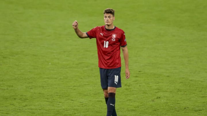 LONDON, ENGLAND - JUNE 22: Patrik Schick of Czech Republic during the UEFA Euro 2020 Championship Group D match between Czech Republic and England at Wembley Stadium on June 22, 2021 in London, England. (Photo by Robin Jones/Getty Images)