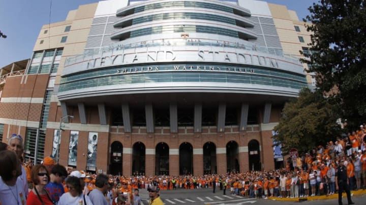KNOXVILLE, TN - SEPTEMBER 15: A view of the outside of Neyland Stadium before a game between the Florida Gators and Tennessee Volunteers on September 15, 2012 in Knoxville, Tennessee. (Photo by John Sommers II/Getty Images)