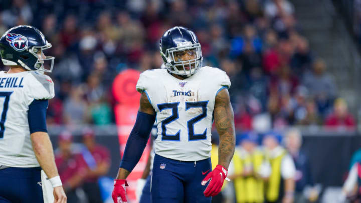 HOUSTON, TX - DECEMBER 29: Tennessee Titans running back Derrick Henry (22) looks over during the game between the Tennessee Titans and Houston Texans on December 29, 2019 at NRG Stadium in Houston, TX. (Photo by Daniel Dunn/Icon Sportswire via Getty Images)