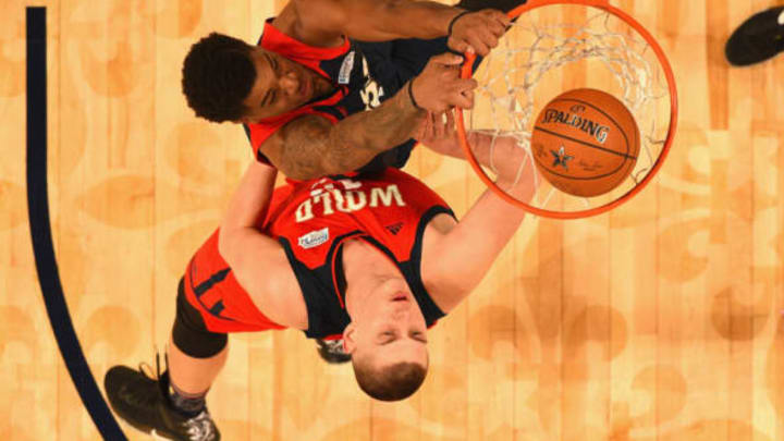 NEW ORLEANS, LA – FEBRUARY 17: Marquese Chriss #0 of the Phoenix Suns dunks the ball against Nikola Jokic #15 of the Denver Nuggets in the second half of the 2017 BBVA Compass Rising Stars Challenge at Smoothie King Center on February 17, 2017 in New Orleans, Louisiana. (Photo by Bob Donnan – Pool/Getty Images)