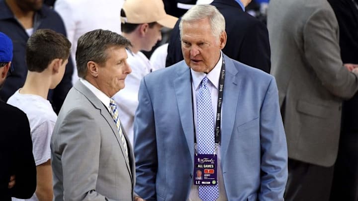 Jun 5, 2016; Oakland, CA, USA; NBA former player Jerry West before game two of the NBA Finals between the Golden State Warriors and the Cleveland Cavaliers at Oracle Arena. Mandatory Credit: Kyle Terada-USA TODAY Sports