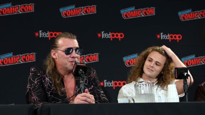 NEW YORK, NEW YORK - OCTOBER 04: (L-R) Chris Jericho and Jack Perry aka Jungle Boy attends the All Elite Wrestling panel during 2019 New York Comic Con at Jacob Javits Center on October 04, 2019 in New York City. (Photo by Noam Galai/Getty Images for WarnerMedia Company)
