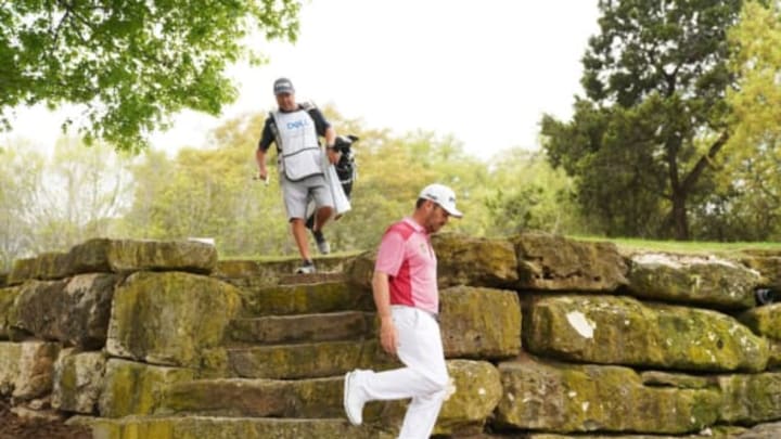 AUSTIN, TX – MARCH 24: Louis Oosthuizen of South Africa walks from the fifth tee during the fourth round of the World Golf Championships-Dell Match Play at Austin Country Club on March 24, 2018 in Austin, Texas. (Photo by Darren Carroll/Getty Images)