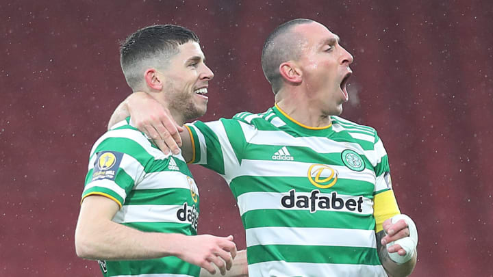Scott Brown and Ryan Christie, Celtic. (Photo by Ian MacNicol/Getty Images)