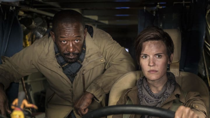 Maggie Grace as Althea, Lennie James as Morgan Jones – Fear the Walking Dead _ Season 4, Episode 1 – Photo Credit: Richard Foreman, Jr/AMC