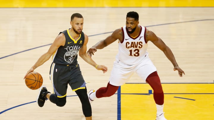 OAKLAND, CA – JUNE 03: Stephen Curry #30 of the Golden State Warriors drives against Tristan Thompson #13 of the Cleveland Cavaliers in Game 2 of the 2018 NBA Finals at ORACLE Arena on June 3, 2018 in Oakland, California. NOTE TO USER: User expressly acknowledges and agrees that, by downloading and or using this photograph, User is consenting to the terms and conditions of the Getty Images License Agreement. (Photo by Lachlan Cunningham/Getty Images)