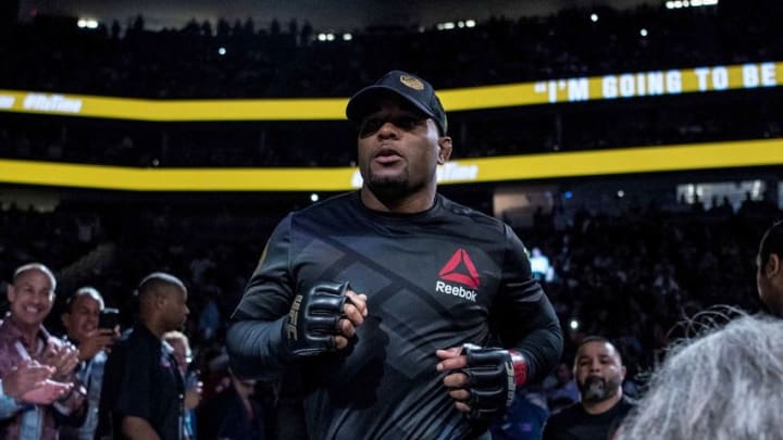 Jul 9, 2016; Las Vegas, NV, USA; Daniel Cormier (red gloves) enters T-Mobile Arena during UFC 200 at T-Mobile Arena. Mandatory Credit: Joshua Dahl-USA TODAY Sports
