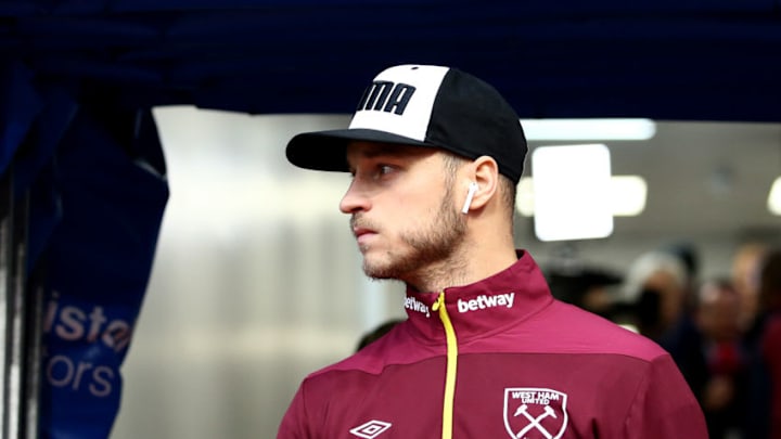 BURNLEY, ENGLAND - DECEMBER 30: Marko Arnautovic of West Ham United arrives at the stadium prior to the Premier League match between Burnley FC and West Ham United at Turf Moor on December 29, 2018 in Burnley, United Kingdom. (Photo by Jan Kruger/Getty Images)