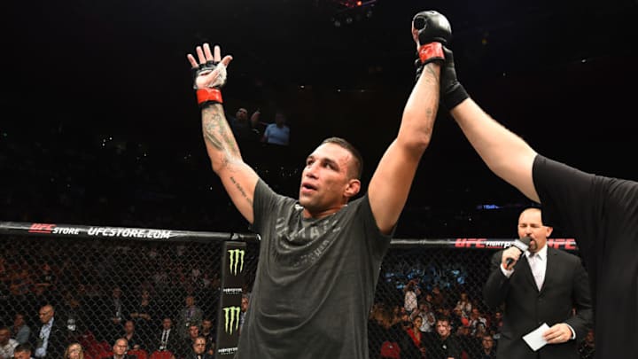 SYDNEY, AUSTRALIA - NOVEMBER 19: Fabricio Werdum of Brazil celebrates his victory over Marcin Tybura of Poland in their heavyweight bout during the UFC Fight Night event inside the Qudos Bank Arena on November 19, 2017 in Sydney, Australia. (Photo by Josh Hedges/Zuffa LLC/Zuffa LLC via Getty Images)
