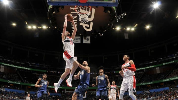 ORLANDO, FL - FEBRUARY 3: Tomas Satoransky #31 of the Washington Wizards drives to the basket during the game against the Orlando Magic on February 3, 2018 at Amway Center in Orlando, Florida. NOTE TO USER: User expressly acknowledges and agrees that, by downloading and or using this photograph, User is consenting to the terms and conditions of the Getty Images License Agreement. Mandatory Copyright Notice: Copyright 2018 NBAE (Photo by Fernando Medina/NBAE via Getty Images)