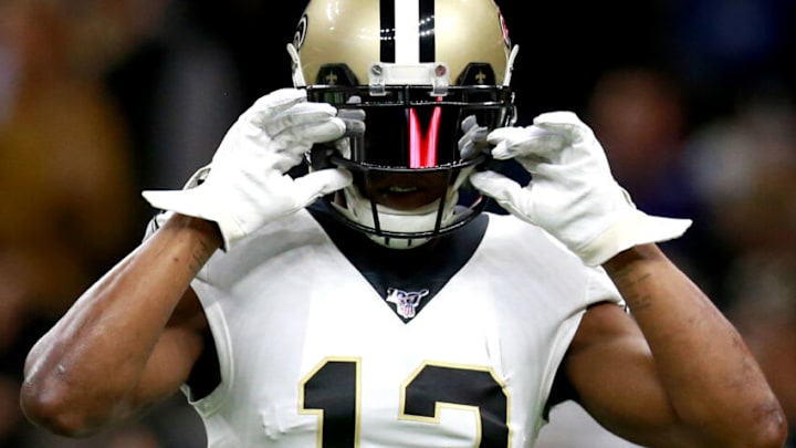 NEW ORLEANS, LOUISIANA - JANUARY 05: Michael Thomas #13 of the New Orleans Saints in action during the NFC Wild Card Playoff game against the Minnesota Vikings at Mercedes Benz Superdome on January 05, 2020 in New Orleans, Louisiana. (Photo by Sean Gardner/Getty Images)