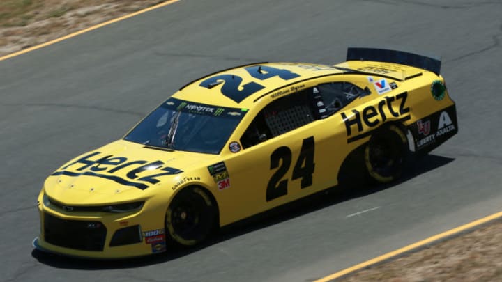 SONOMA, CALIFORNIA - JUNE 21: William Byron, driver of the #24 Hertz Chevrolet, practices for the Monster Energy NASCAR Cup Series Toyota/Save Mart 350 at Sonoma Raceway on June 21, 2019 in Sonoma, California. (Photo by Sean Gardner/Getty Images)