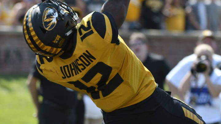 Mizzou football wide receiver Johnathon Johnson (Photo by Ed Zurga/Getty Images)