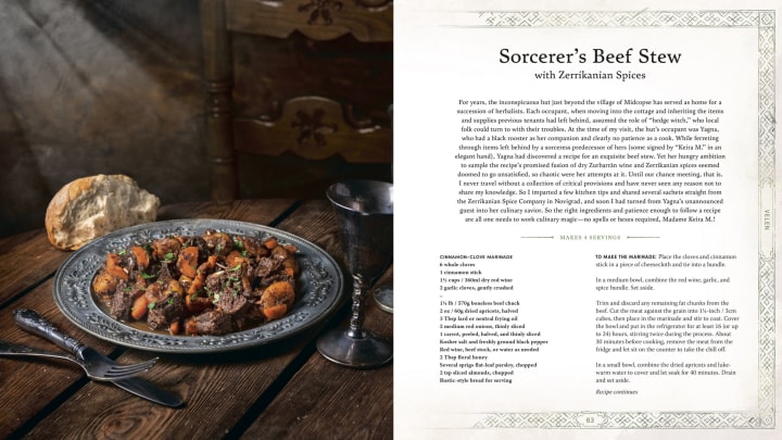 The Witcher Official Cookbook: Provisions, Fare, and Culinary Tales from Travels Across the Continent, by Anita Sarna and Karolina Krupecka, based on the novels created by Andrzej Sapkowski and video games developed by CD PROJEKT S.A. Image courtesy of Penguin Random House.