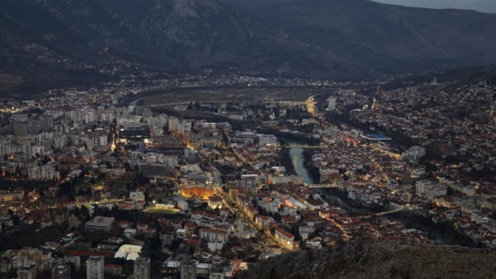 MOSTAR, BOSNIA AND HERZEGOVINA - JANUARY 11: A general view of Mostar where the first local elections were held in twelve years on January 11, 2021 in Mostar, Bosnia and Herzegovina. (Photo by Pierre Crom/Getty Images)