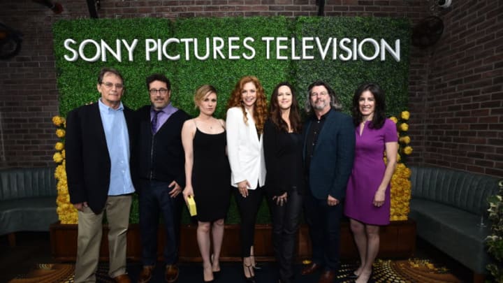 WEST HOLLYWOOD, CA - MAY 24: (L-R) Producers Michael Dinner and David Kanter, actors Anna Paquin and Rachelle Lefevre, producers Isa Dick Hackett, Ronald D. Moore, and Maril Davis, of the new Sony Pictures Television series 'Philip K. Dick's Electric Dreams', attend the Sony Pictures Television LA Screenings Party at Catch LA on May 24, 2017 in Los Angeles, California. (Photo by Emma McIntyre/Getty Images for Sony Pictures Television)