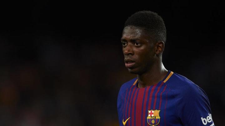 BARCELONA, SPAIN - SEPTEMBER 09: Ousmane Dembele of Barcelona looks on after the La Liga match between Barcelona and Espanyol at Camp Nou on September 9, 2017 in Barcelona, Spain. (Photo by Manuel Queimadelos Alonso/Getty Images)