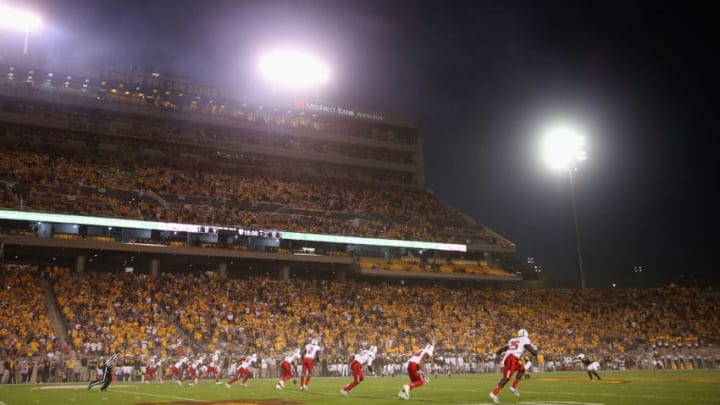 TEMPE, AZ - SEPTEMBER 10: Texas Tech Red Raiders kicks off against the Arizona State Sun Devils during the college football game at Sun Devil Stadium on September 10, 2015 in Tempe, Arizona. (Photo by Christian Petersen/Getty Images)