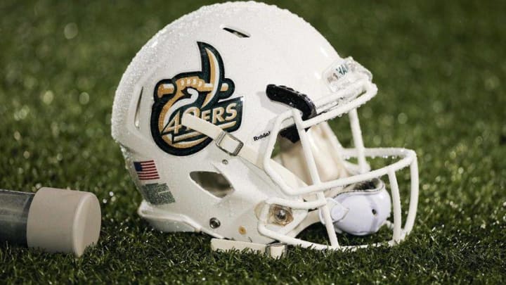 Oct 2, 2015; Charlotte, NC, USA; Charlotte 49ers helmet during the first half at Jerry Richardson Stadium. The Owls went on to win 37-3 over the 49ers. Mandatory Credit: Jim Dedmon-USA TODAY Sports