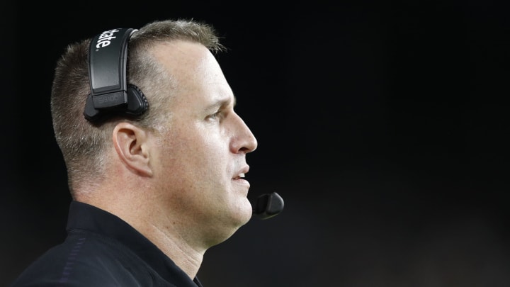 WEST LAFAYETTE, IN – AUGUST 30: Head coach Pat Fitzgerald of the Northwestern Wildcats looks on against the Purdue Boilermakers in the second quarter of a game at Ross-Ade Stadium on August 30, 2018 in West Lafayette, Indiana. (Photo by Joe Robbins/Getty Images)