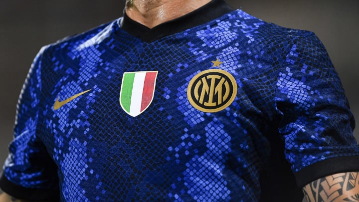 A detail shows the Scudetto on the new FC Internazionale...