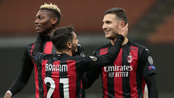 L'abbraccio tra Brahim Diaz e Diogo Dalot L'abbraccio tra Brahim Diaz e Diogo Dalot