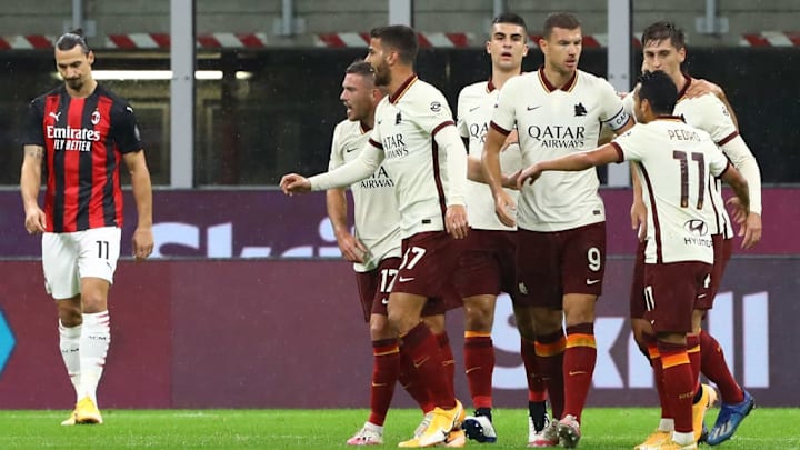 Esultanza della Roma a San Siro