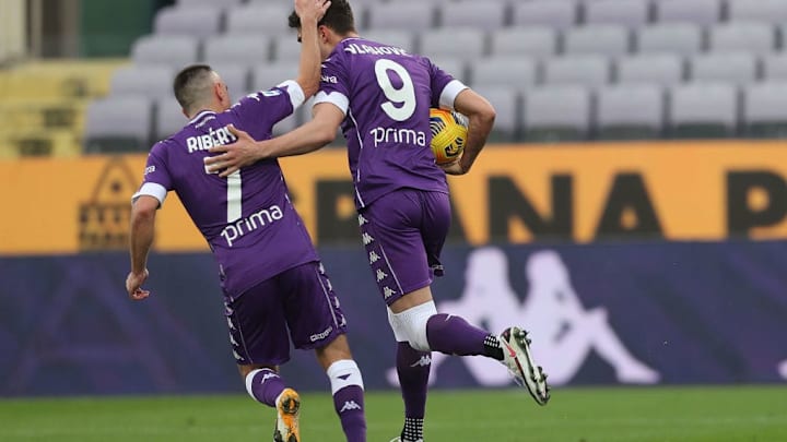Ribery esulta con Vlahovic