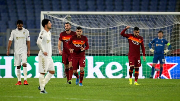 La Roma dopo il 2-0 di Perez al Braga