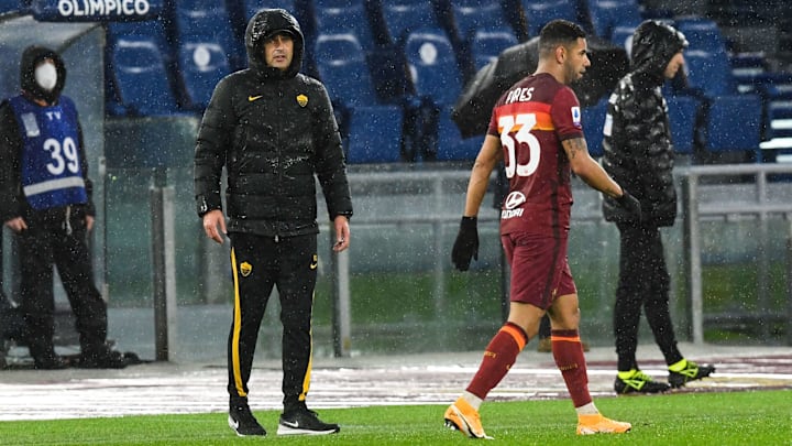 Paulo Fonseca nel diluvio dell'Olimpico Paulo Fonseca nel diluvio dell'Olimpico