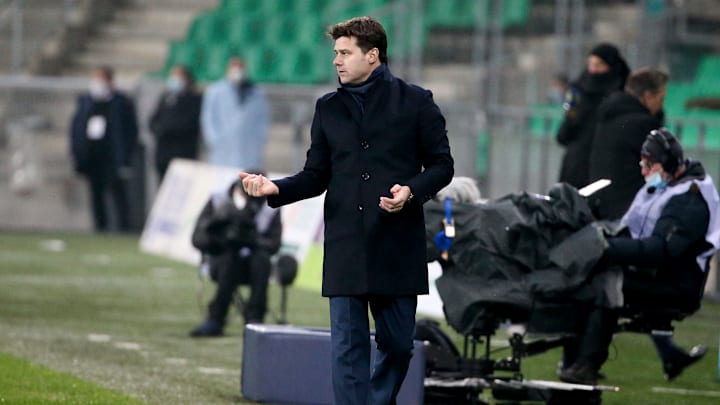 Mauricio Pochettino durante su debut con el PSG Mauricio Pochettino durante su debut con el PSG