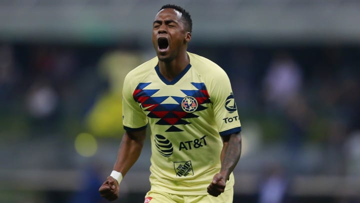 Renato Ibarra celebra un gol con el América. Renato Ibarra celebra un gol con el América.