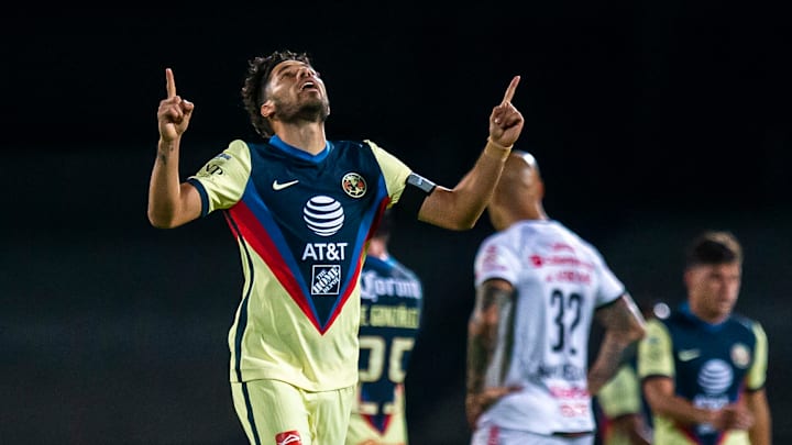 Bruno Valdez festeja su gol contra los Xolos de Tijuana- Guard1anes 2020 Jornada 2