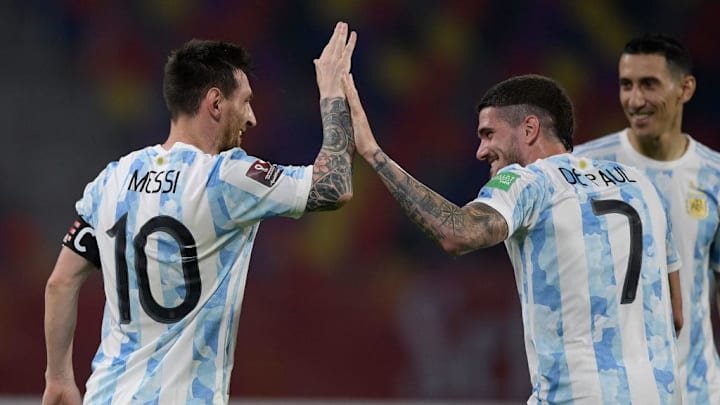 Lionel Messi, Angel Di Maria, Rodrigo De Paul