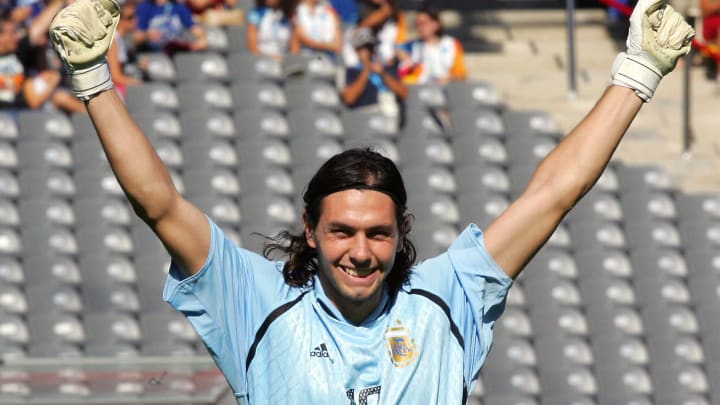 Argentine's goalkeeper German Lux poses