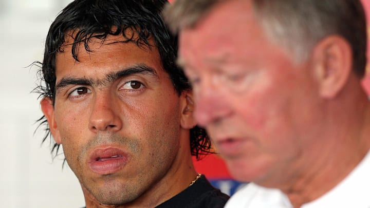Argentinian footballer Carlos Tevez (L) Argentinian footballer Carlos Tevez (L)