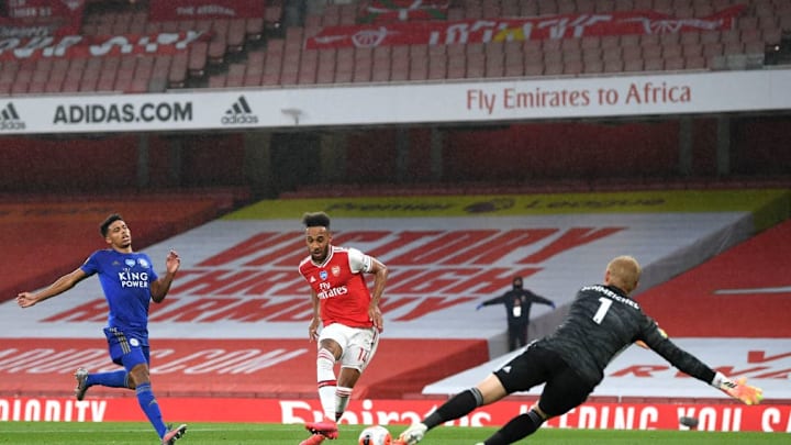 Aubameyang contra el Leicester City