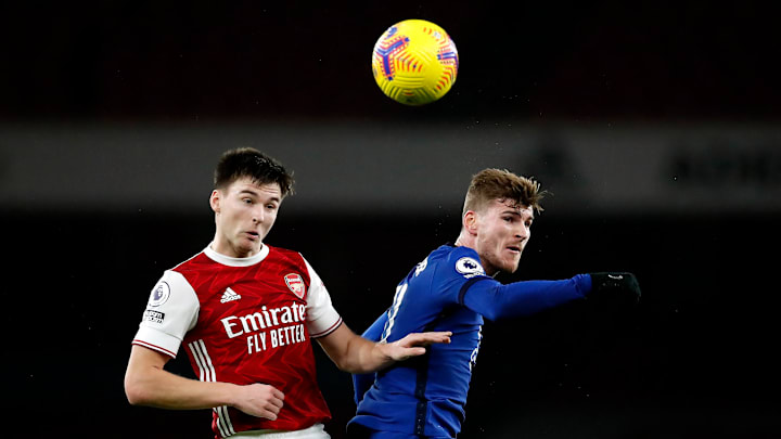 Timo Werner di pertandingan melawan Arsenal