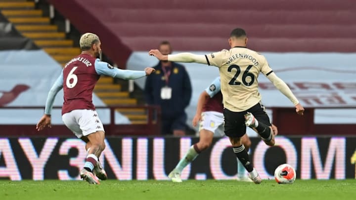 Tendangan Mason Greenwood yang berbuah gol Man United