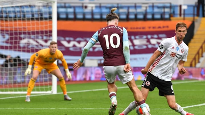 Jack Grealish tampil dengan Aston Villa vs Sheffield United