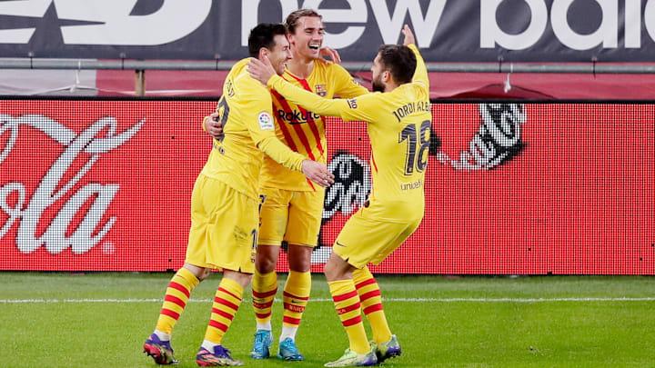 Foto Messi Dua Gol Barcelona Kalahkan Bilbao 3 2