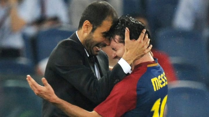 Pep Guardiola et Lionel Messi en 2009